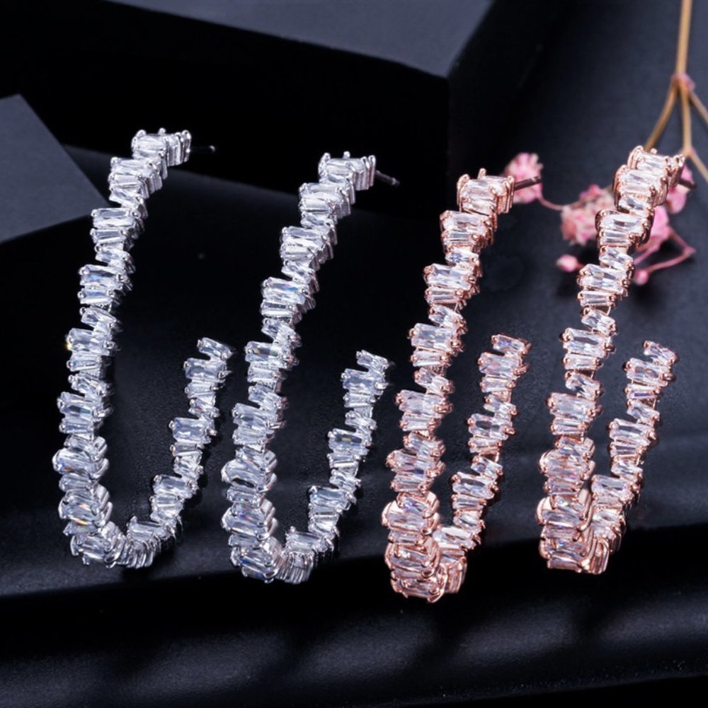 Fashion Big Open Crystal Round Hoop Earrings For Women Vp1016 28$